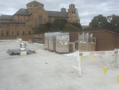 St. Joseph's Convent - Racking and conduit ready for installation